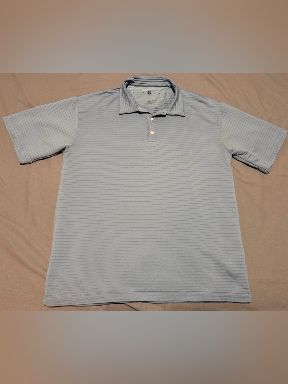 Nike Golf Short Sleeve Polo Shirt Blue Striped Mens Size Large